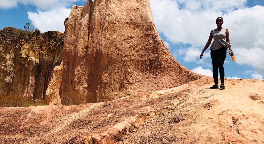 A Woman Standing on Marafa canyon in Marafa, Kenya