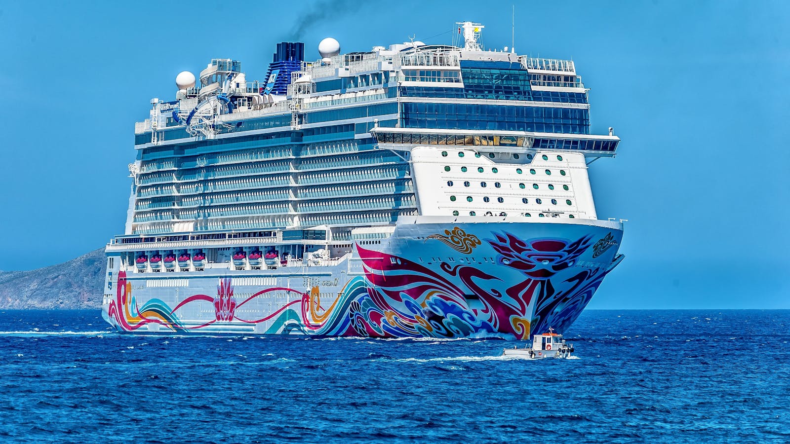 White Cruise Ship on the Sea